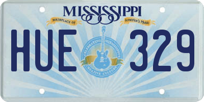 MS license plate HUE329