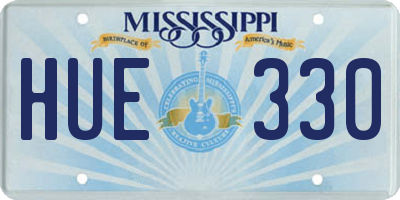 MS license plate HUE330