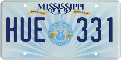 MS license plate HUE331