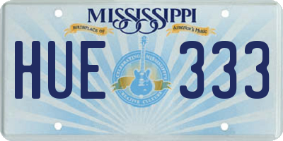 MS license plate HUE333