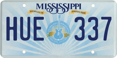 MS license plate HUE337