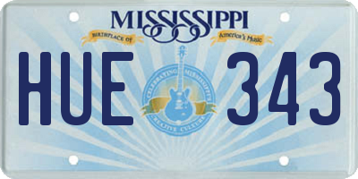 MS license plate HUE343