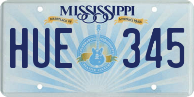 MS license plate HUE345