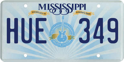 MS license plate HUE349
