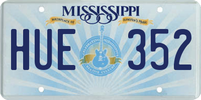 MS license plate HUE352