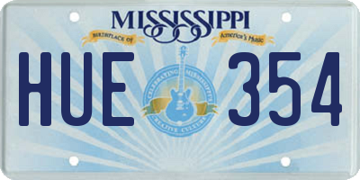 MS license plate HUE354