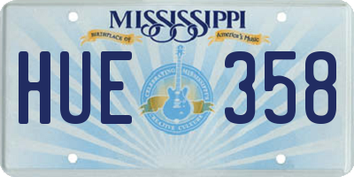 MS license plate HUE358