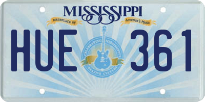 MS license plate HUE361