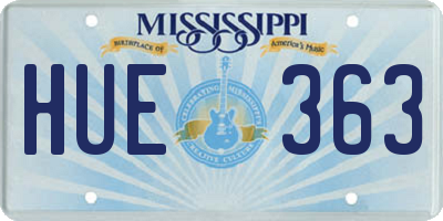 MS license plate HUE363