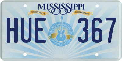 MS license plate HUE367