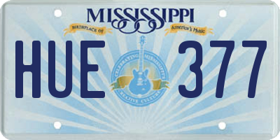 MS license plate HUE377