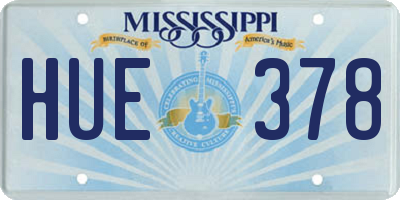 MS license plate HUE378
