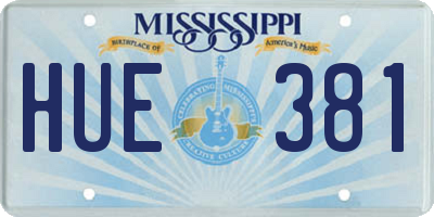 MS license plate HUE381