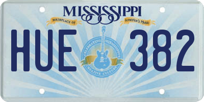 MS license plate HUE382