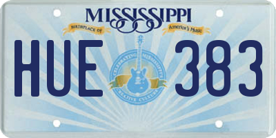 MS license plate HUE383