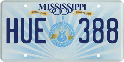 MS license plate HUE388