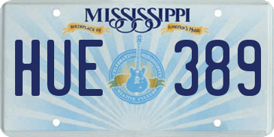 MS license plate HUE389