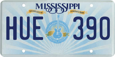 MS license plate HUE390
