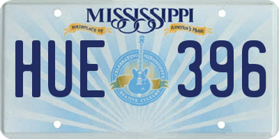 MS license plate HUE396