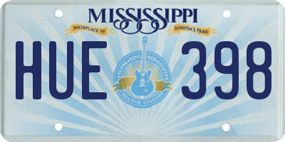MS license plate HUE398