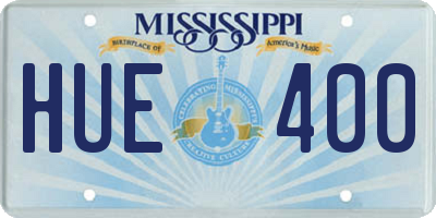 MS license plate HUE400