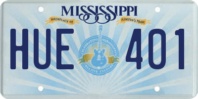 MS license plate HUE401