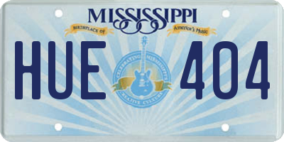 MS license plate HUE404