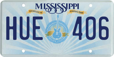 MS license plate HUE406