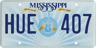 MS license plate HUE407
