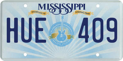 MS license plate HUE409