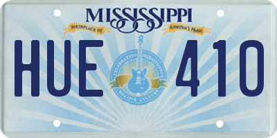 MS license plate HUE410