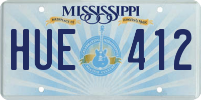 MS license plate HUE412