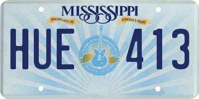 MS license plate HUE413