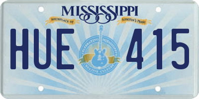 MS license plate HUE415