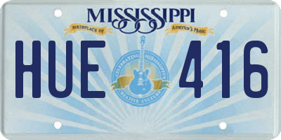 MS license plate HUE416