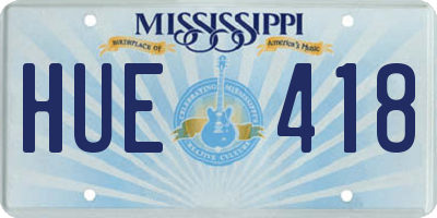 MS license plate HUE418