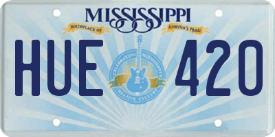 MS license plate HUE420