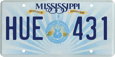 MS license plate HUE431