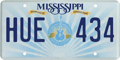 MS license plate HUE434