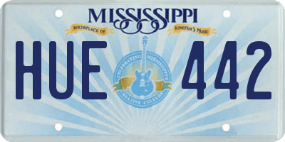 MS license plate HUE442