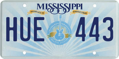 MS license plate HUE443