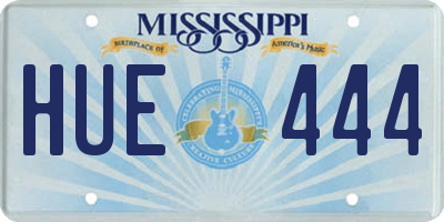 MS license plate HUE444