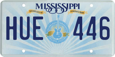 MS license plate HUE446
