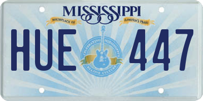 MS license plate HUE447