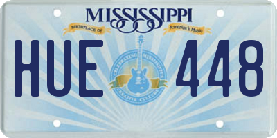 MS license plate HUE448