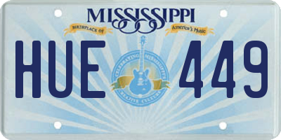 MS license plate HUE449