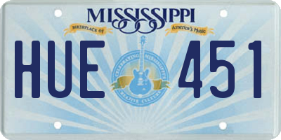 MS license plate HUE451