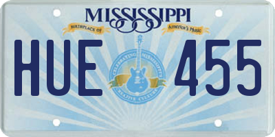 MS license plate HUE455