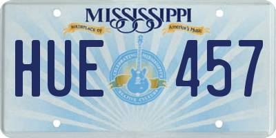 MS license plate HUE457
