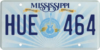 MS license plate HUE464